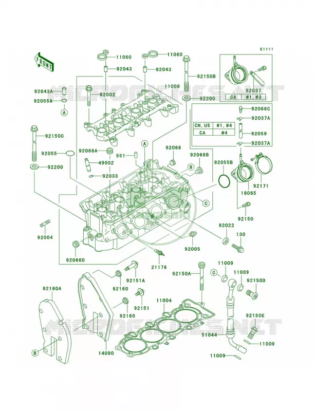Cylinder Head Kawasaki MOTOS 600 2000 Ninja ZX-6R  ZX600-J1