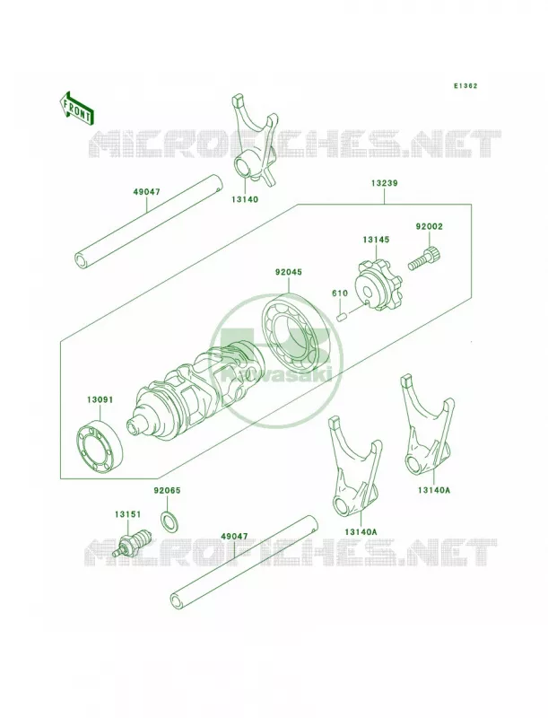Gear Change DrumShift Forks Kawasaki MOTOS 600 2000 Ninja ZX-6R  ZX600-J1