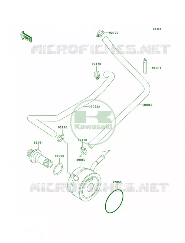 Oil Cooler Kawasaki MOTOS 600 2000 Ninja ZX-6R  ZX600-J1