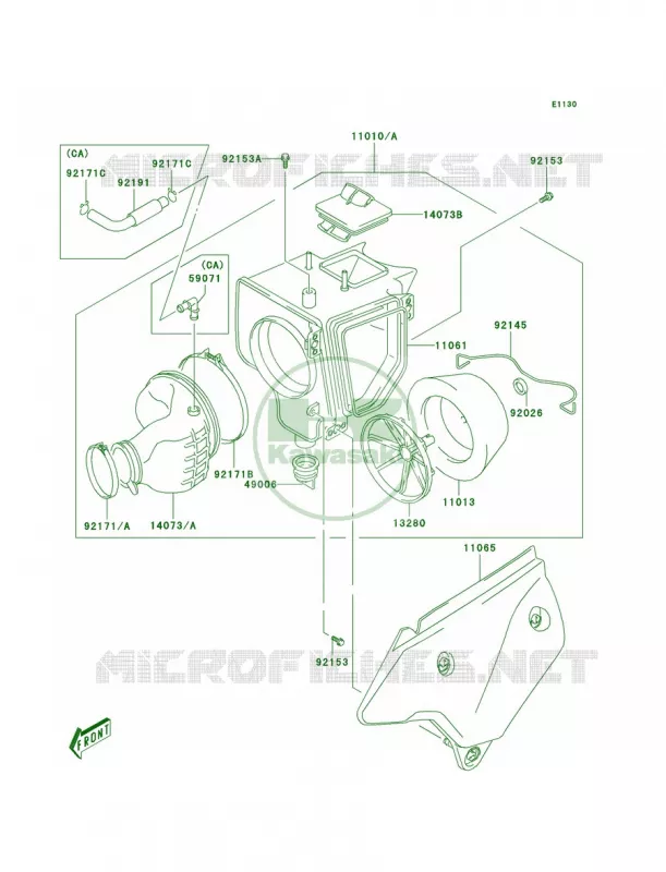 Air Cleaner Kawasaki MOTOS 400 2003 KLX400R  KLX400-B1