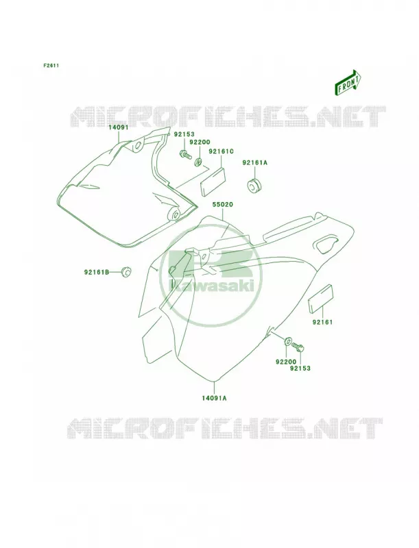 Side Covers Kawasaki MOTOS 400 2003 KLX400R  KLX400-B1