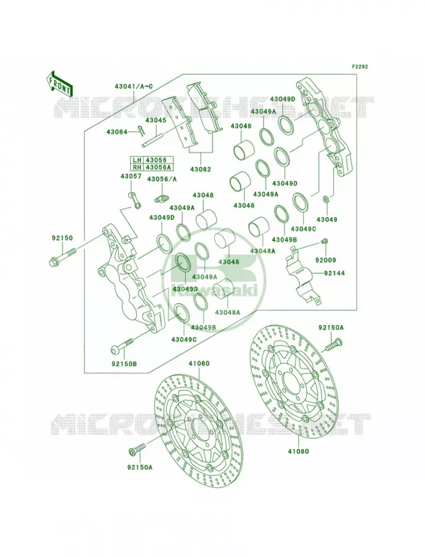 Front Brake Kawasaki MOTOS 750 2000 Ninja ZX-7R  ZX750-P5