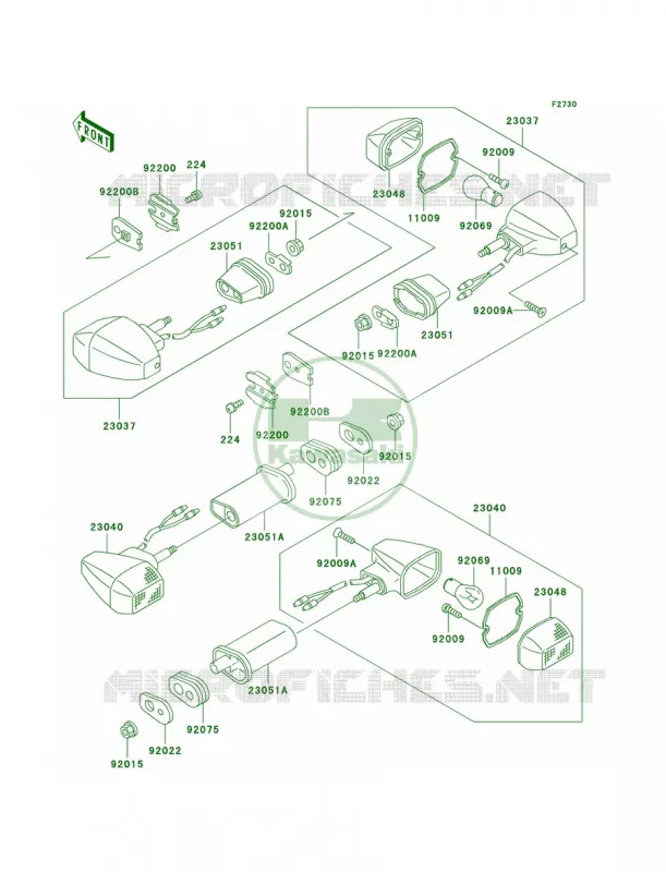 Turn Signals Kawasaki MOTOS 750 2000 Ninja ZX-7R  ZX750-P5