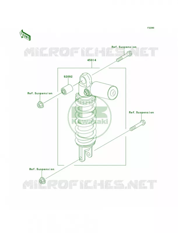 Shock Absorbers Kawasaki MOTOS 900 2000 Ninja ZX-9R  ZX900-E1