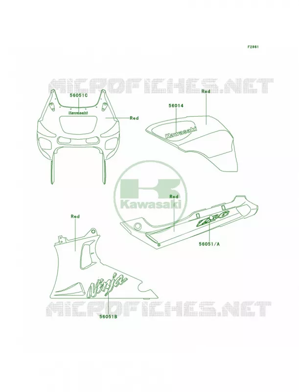 DecalsRedZX600-E7 Kawasaki MOTOS 600 1999 Ninja ZX-6  ZX600-E7