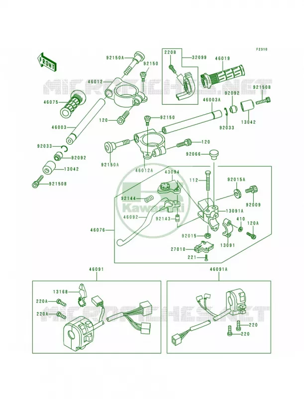 Handlebar Kawasaki MOTOS 600 1999 Ninja ZX-6R  ZX600-G2