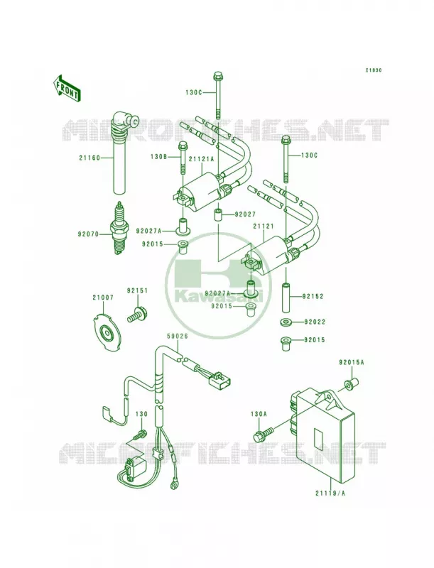 Ignition System Kawasaki MOTOS 600 1999 Ninja ZX-6R  ZX600-G2