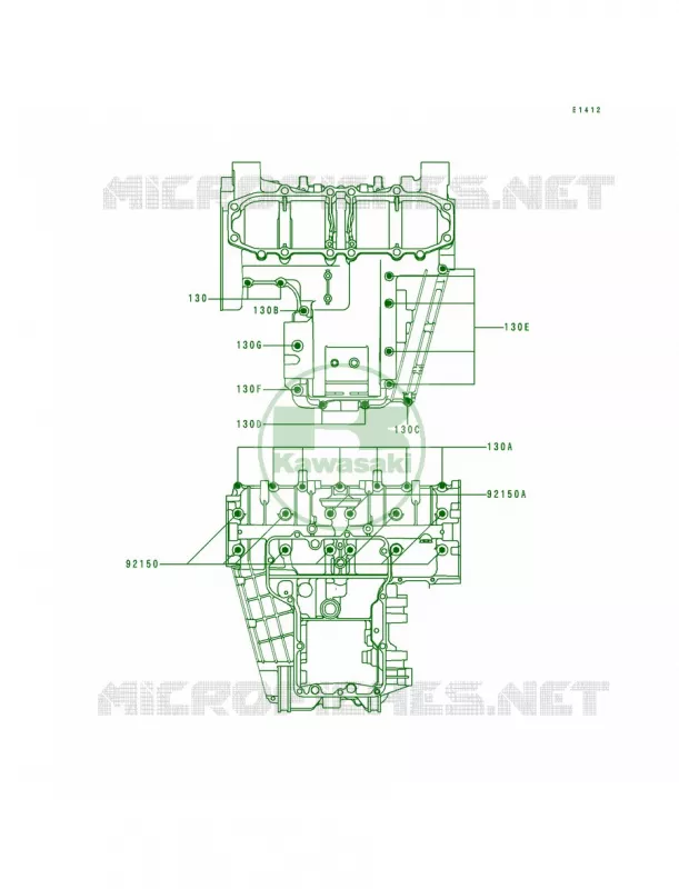 Crankcase Bolt Pattern Kawasaki MOTOS 600 1998 Ninja ZX-6  ZX600-E6