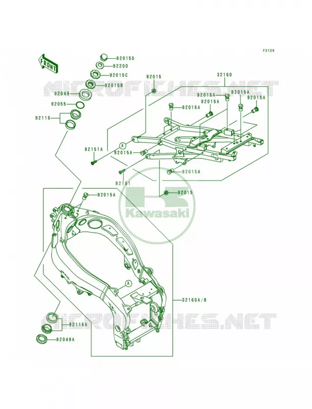 Frame Kawasaki MOTOS 600 1998 Ninja ZX-6R  ZX600-G1