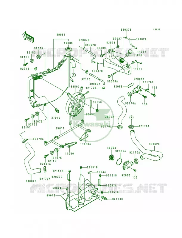 Radiator Kawasaki MOTOS 600 1998 Ninja ZX-6R  ZX600-G1