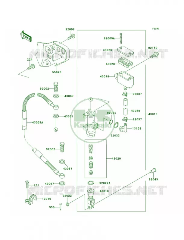 Rear Master Cylinder Kawasaki MOTOS 200 2002 KDX200  KDX200-H8
