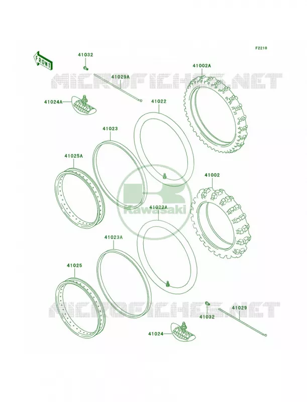 WheelsTires Kawasaki MOTOS 200 2002 KDX200  KDX200-H8