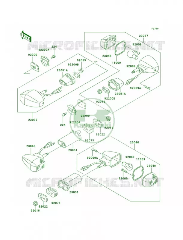 Turn Signals Kawasaki MOTOS 750 1998 Ninja ZX-7R  ZX750-P3