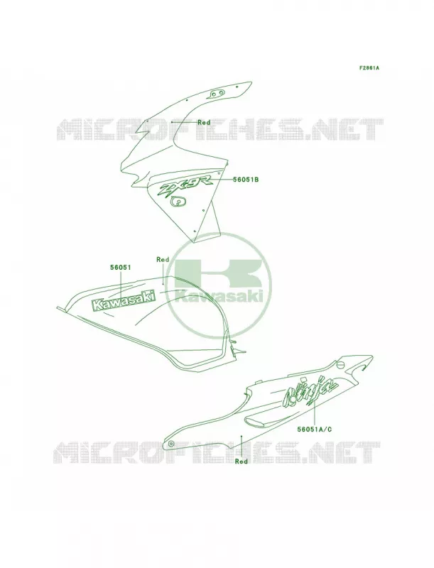 DecalsRedZX900-C1 Kawasaki MOTOS 900 1998 Ninja ZX-9R  ZX900-C1