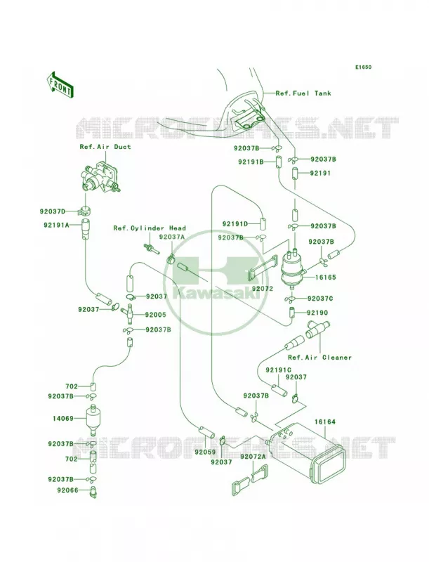 Fuel Evaporative System Kawasaki MOTOS 900 1998 Ninja ZX-9R  ZX900-C1