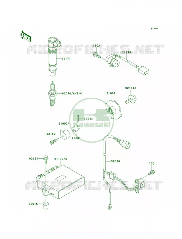 Ignition System Kawasaki MOTOS 900 1998 Ninja ZX-9R  ZX900-C1