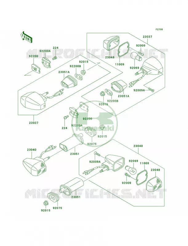Turn Signals Kawasaki MOTOS 900 1998 Ninja ZX-9R  ZX900-C1