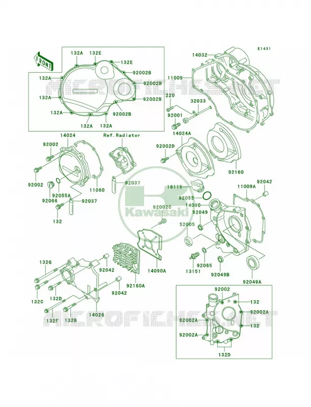 Engine Covers Kawasaki MOTOS 1100 1997 Ninja ZX-11  ZX1100-D5