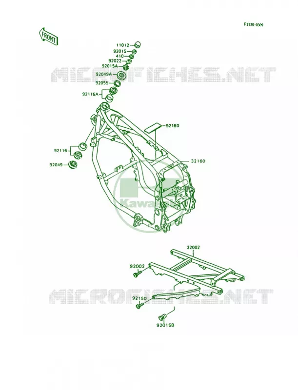 Frame Kawasaki MOTOS 600 1997 Ninja 600R  ZX600-C10