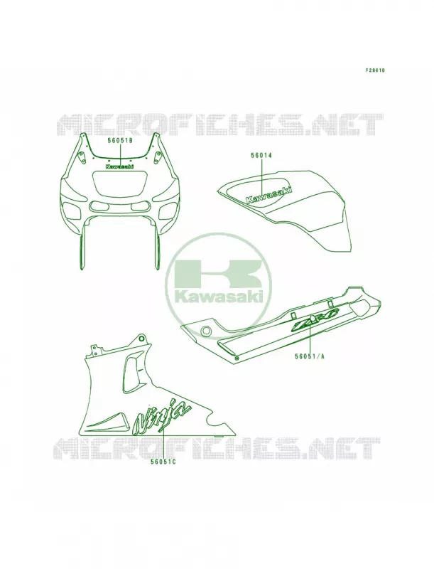 DecalsRedZX600-E6 Kawasaki MOTOS 600 1997 Ninja ZX-6  ZX600-E5