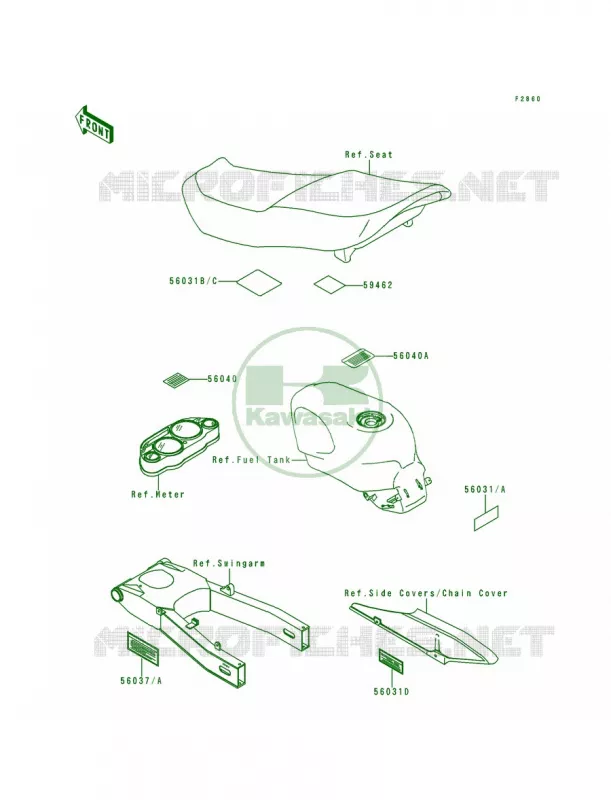 Labels Kawasaki MOTOS 600 1997 Ninja ZX-6  ZX600-E5