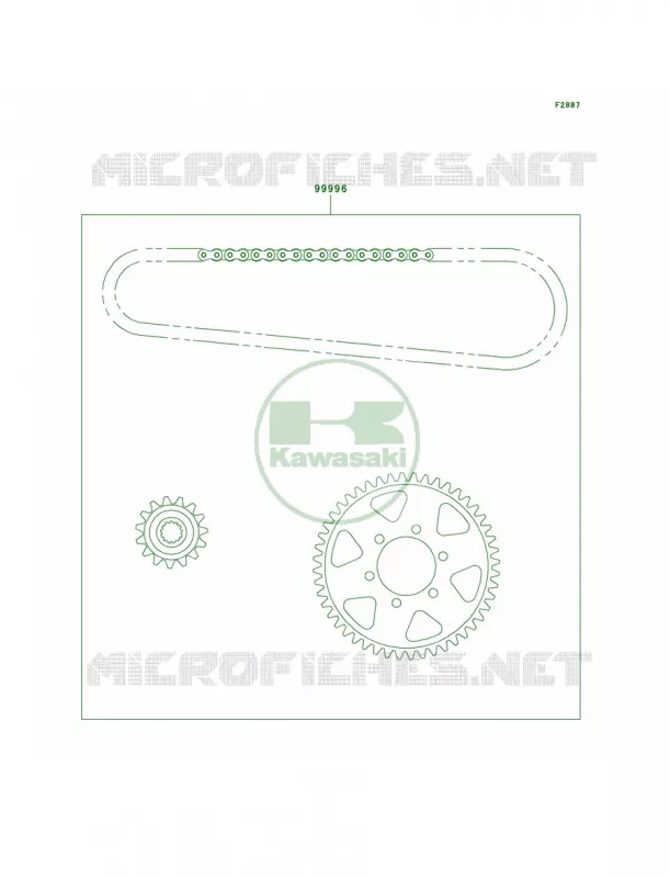 Chain Kit Kawasaki MOTOS 750 1997 Ninja ZX-7R  ZX750-P2