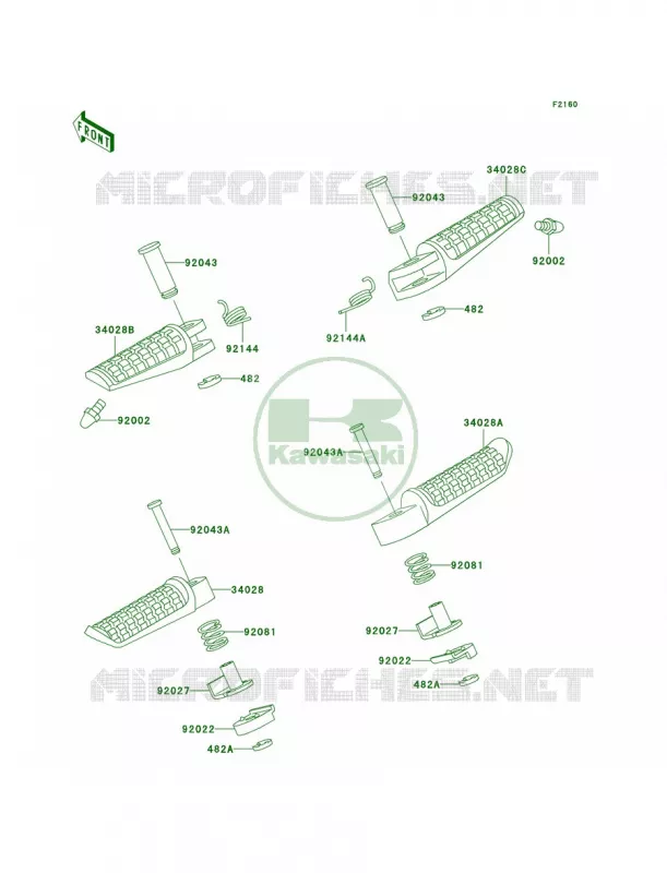 Footrests Kawasaki MOTOS 750 1997 Ninja ZX-7R  ZX750-P2