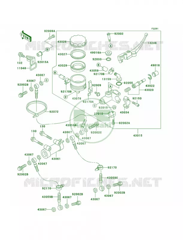 Front Master Cylinder Kawasaki MOTOS 750 1997 Ninja ZX-7R  ZX750-P2