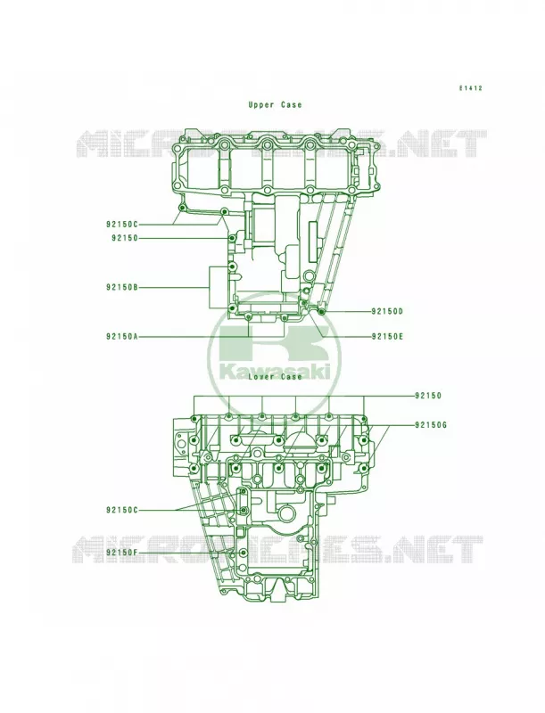 Crankcase Bolt Pattern Kawasaki MOTOS 900 1997 Ninja ZX-9R  ZX900-B4