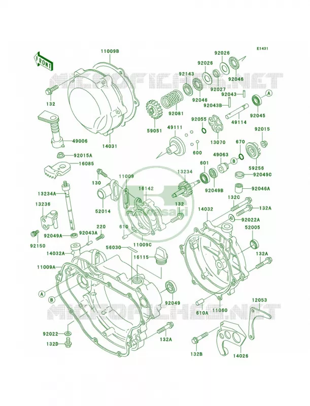 Engine Covers Kawasaki MOTOS 220 2002 KDX220R  KDX220-A9