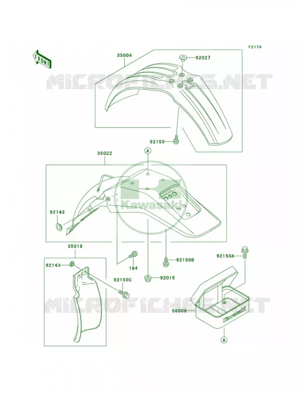 Fenders Kawasaki MOTOS 220 2002 KDX220R  KDX220-A9