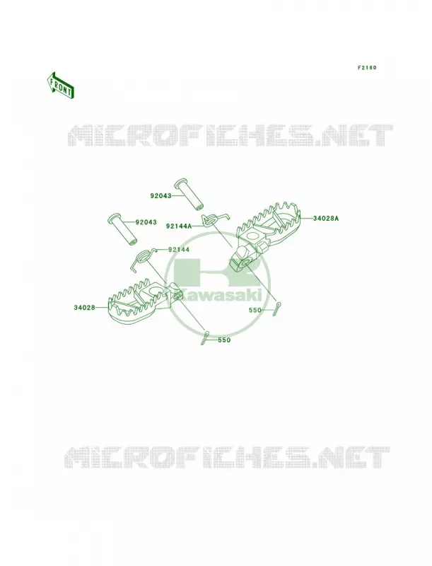 Footrests Kawasaki MOTOS 220 2002 KDX220R  KDX220-A9
