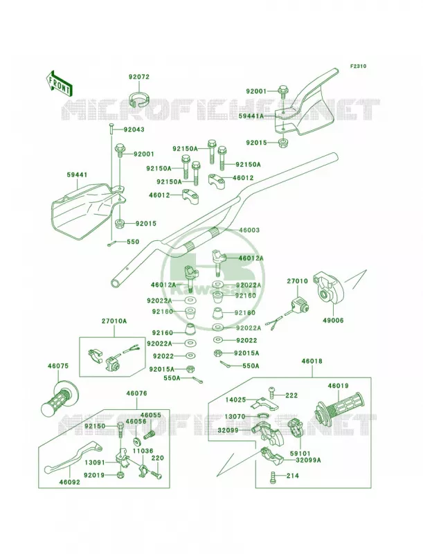 Handlebar Kawasaki MOTOS 220 2002 KDX220R  KDX220-A9