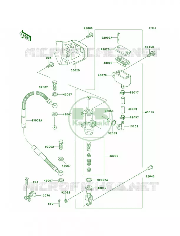 Rear Master Cylinder Kawasaki MOTOS 220 2002 KDX220R  KDX220-A9