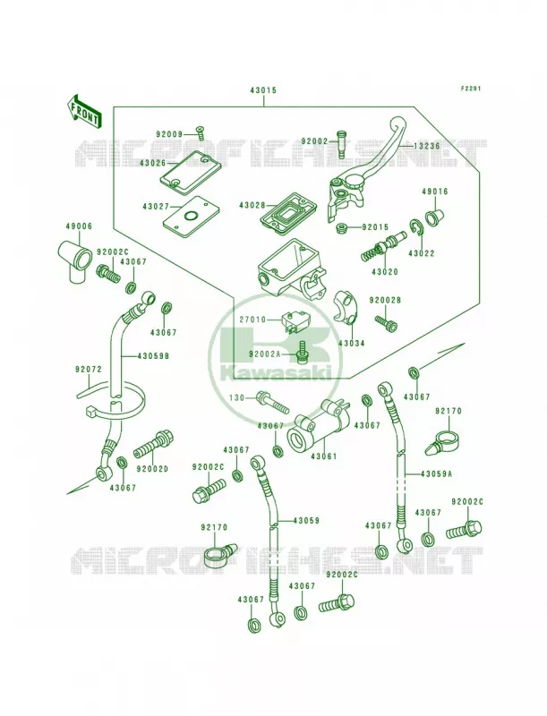 Front Master Cylinder Kawasaki MOTOS 600 1996 Ninja ZX-6  ZX600-E4