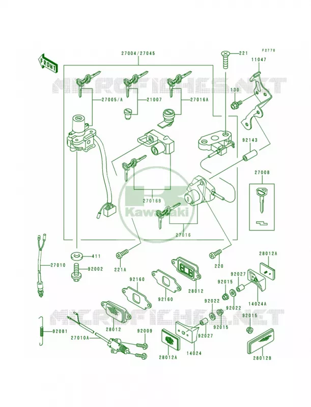 Ignition SwitchLocksReflectors Kawasaki MOTOS 600 1996 Ninja ZX-6  ZX600-E4