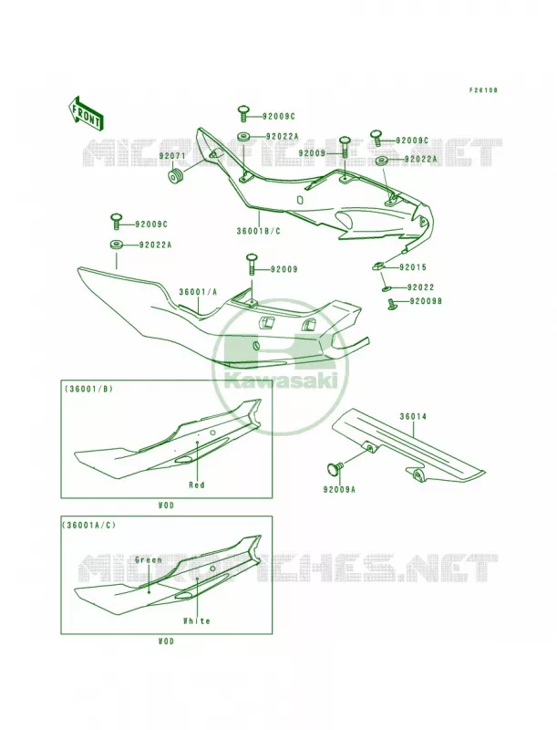 Side CoversChain CoverZX600-F3 Kawasaki MOTOS 600 1996 Ninja ZX-6R  ZX600-F2