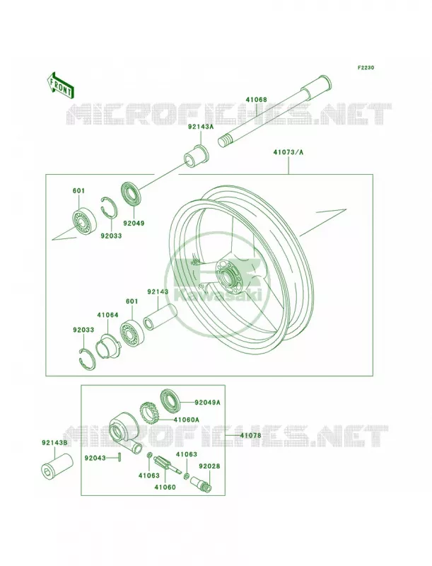 Front Wheel Kawasaki MOTOS 750 1996 Ninja ZX-7R  ZX750-P1