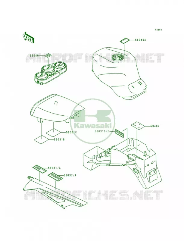 Labels Kawasaki MOTOS 900 1996 Ninja ZX-9R  ZX900-B3