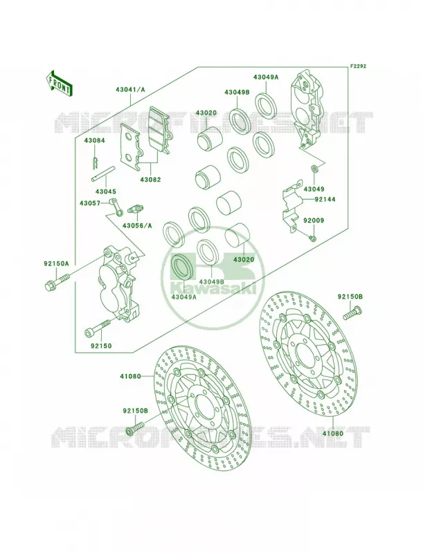 Front Brake Kawasaki MOTOS 1100 1995 Ninja ZX-11  ZX1100-D3