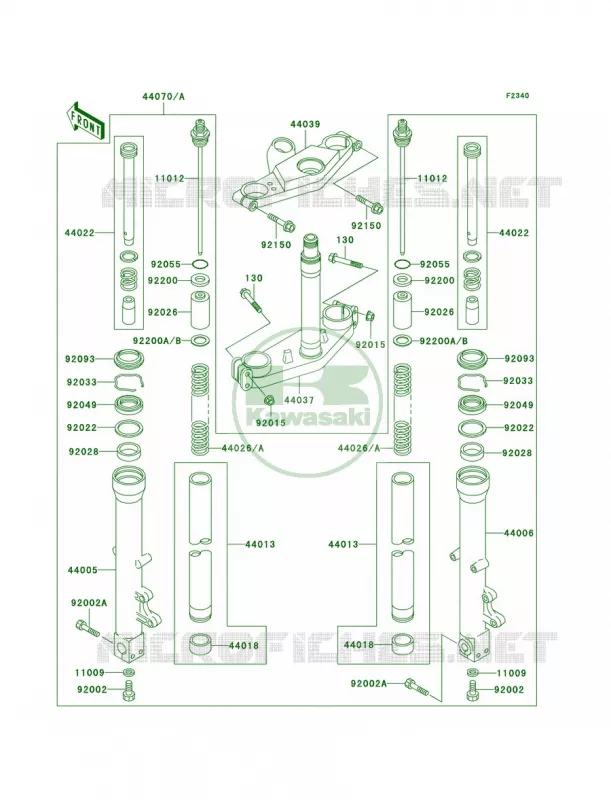Front Fork Kawasaki MOTOS 1100 1995 Ninja ZX-11  ZX1100-D3