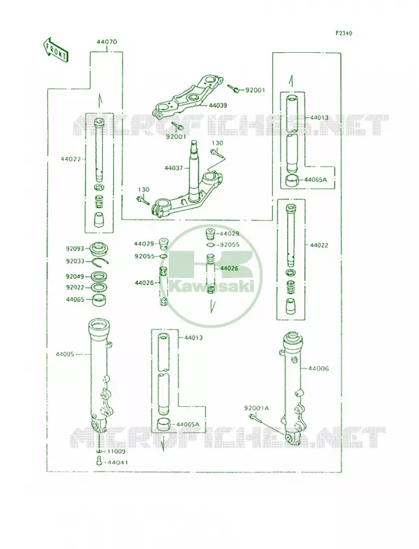 Front Fork Kawasaki MOTOS 600 1995 Ninja 600R  ZX600-C8
