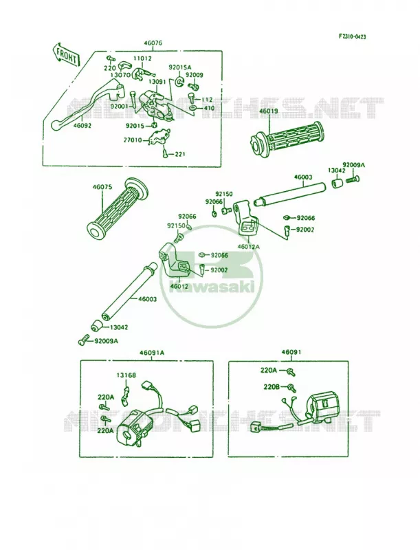 Handlebar Kawasaki MOTOS 600 1995 Ninja 600R  ZX600-C8