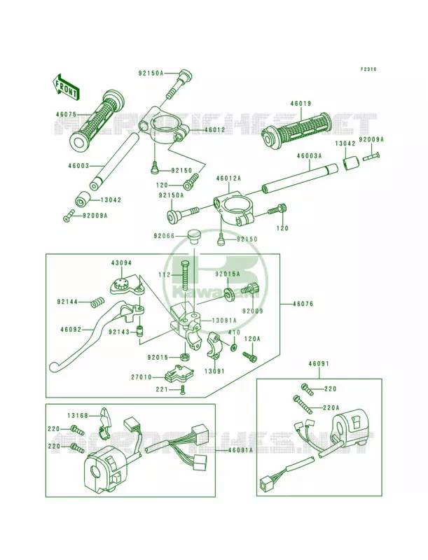 Handlebar Kawasaki MOTOS 600 1995 Ninja ZX-6R  ZX600-F1
