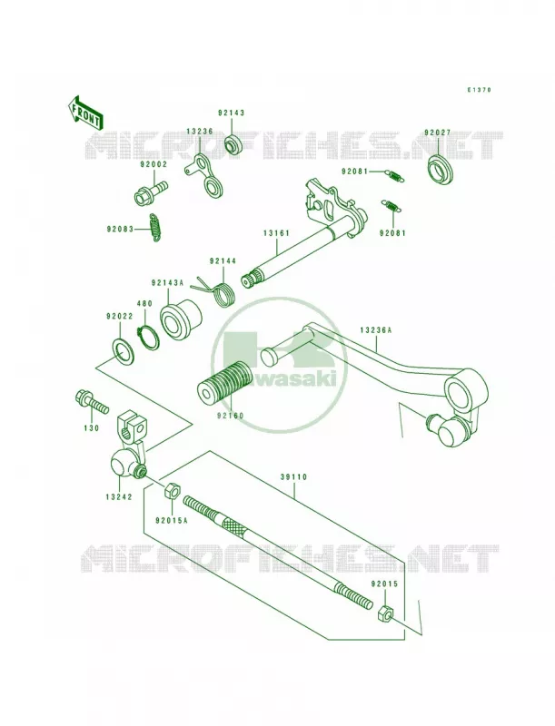 Gear Change Mechanism Kawasaki MOTOS 750 1995 Ninja ZX-7  ZX750-L3