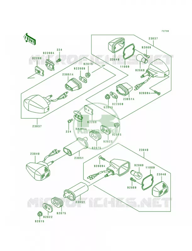 Turn Signals Kawasaki MOTOS 750 1995 Ninja ZX-7  ZX750-L3