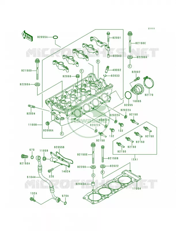 Cylinder Head Kawasaki MOTOS 900 1995 Ninja ZX-9R  ZX900-B2