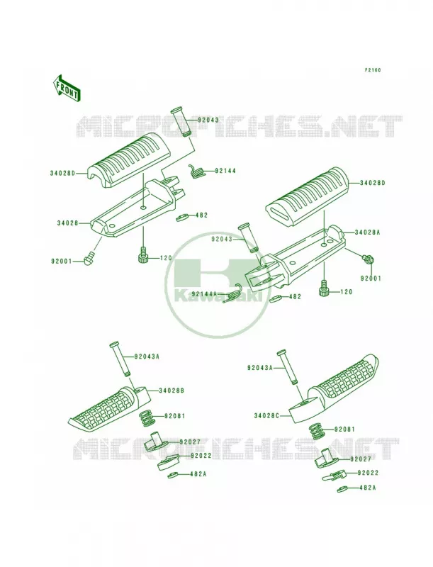 Footrests Kawasaki MOTOS 900 1995 Ninja ZX-9R  ZX900-B2