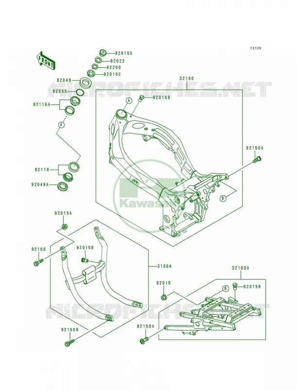 Frame Kawasaki MOTOS 900 1995 Ninja ZX-9R  ZX900-B2