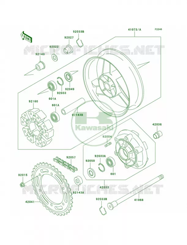 Rear WheelChain Kawasaki MOTOS 1100 1994 Ninja ZX-11  ZX1100-D2